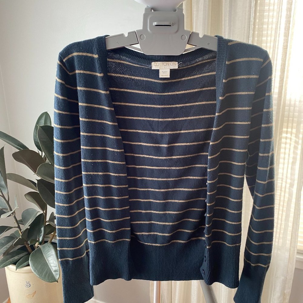 Cotton On Navy Striped Sweater, Large